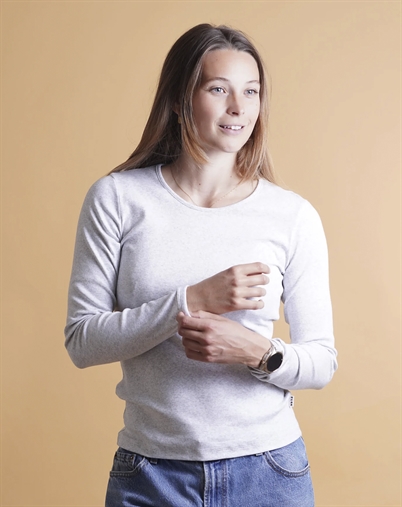 Elsk - Rib T-shirt - Snow Melange